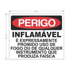 Placa GLP Perigo Inflamável / PSD-TR-GLP0003 - comprar online