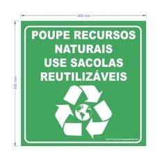 Placa Sacolas Reutilizaveis Verde / PSD-TR-PL0006 - comprar online
