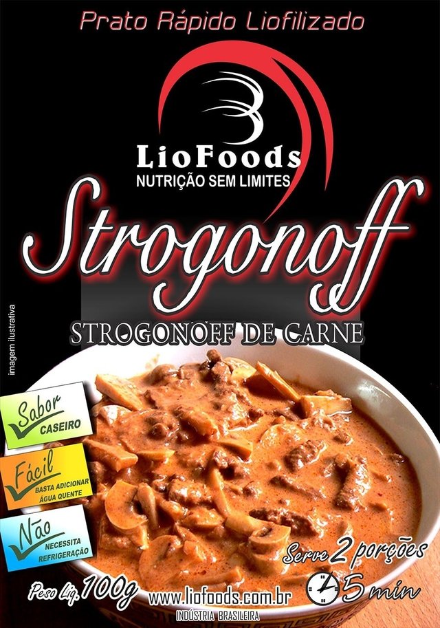Comida Liofilizada Strogonoff de Carne LioFoods