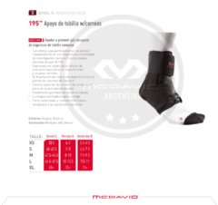 TOBILLERAS 195 NIVEL 3 Ultralite Ankle Brace W/ Straps BK (POR PAR) C-U Modelo MD195 CONTIENE 2 UNIDADES . - MCDAVID ARGENTINA