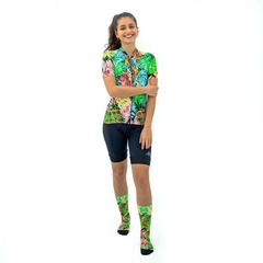 Camisa de Ciclismo Feminina Márcio May Funny Stay Cool Foto com Modelo Frente