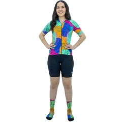 Camisa de Ciclismo Feminina Márcio May Funny Collor Trends Foto com Modelo Frente