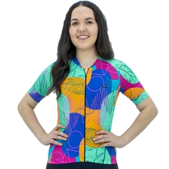 Camisa de Ciclismo Feminina Márcio May Funny Collor Trends Foto com Modelo Frente