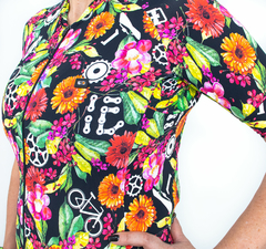 Camisa de Ciclismo Feminina Márcio May Funny Premium Spring Day Foto com Modelo Detalhes