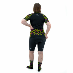 Camisa de Ciclismo Feminina Sport Marcio May Black Geometric Foto com Modelo Costas