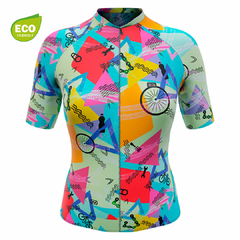 Camisa de Ciclismo Feminino Márcio May Funny Colorfull Ride Frente