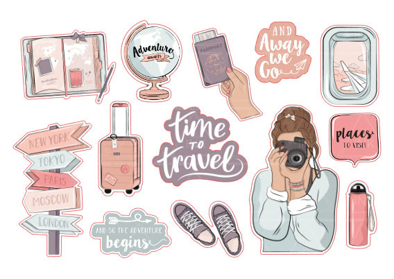 STICKERS Travel - INK - Impresiones Comestibles