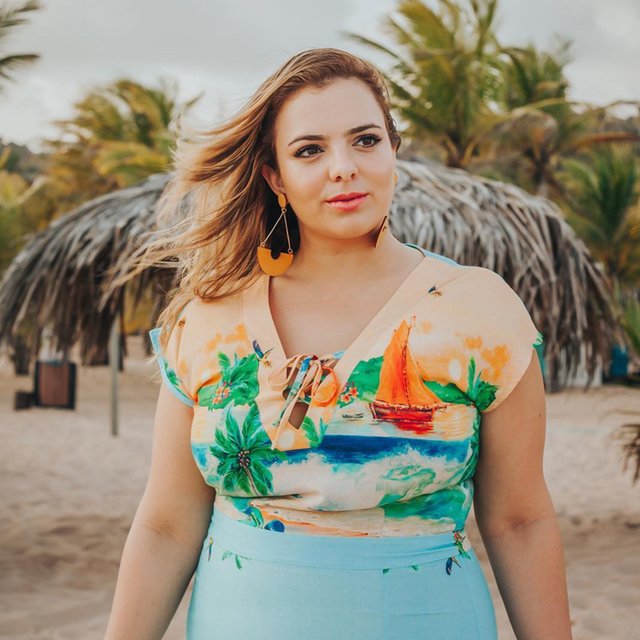 Vestido Plus Size Longo Estampado