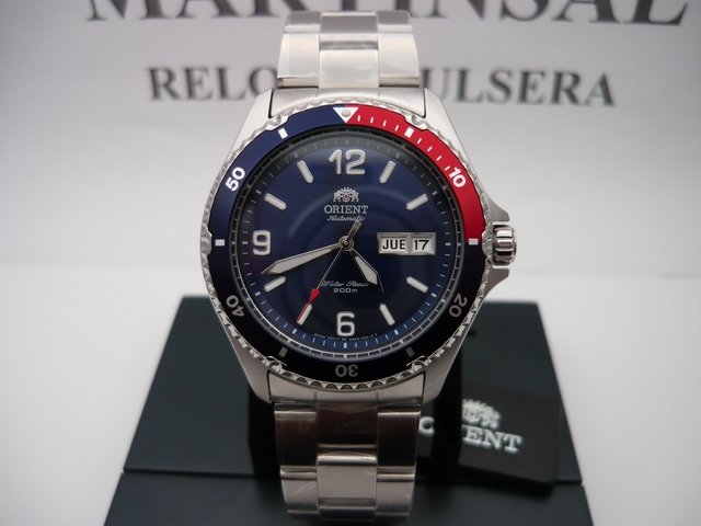 Orient Mako Ray New Model Diver Pepsi Faa02009d Fotos Reales