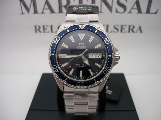 Orient Kamasu Diver Automatico Zafiro Ra aa0002l Foto Reales