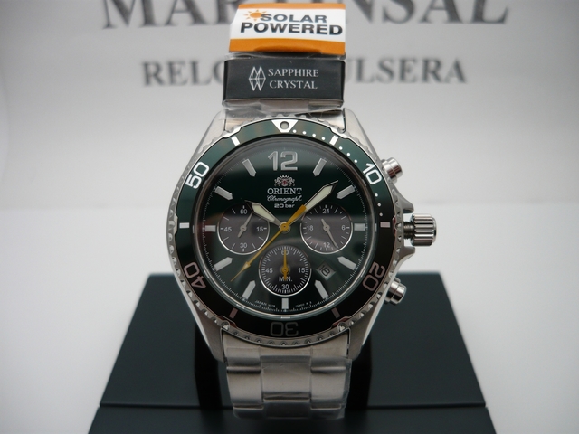 Orient Mako Solar Cronografo Zafiro Rn Tx0204e Made in Japan Foto