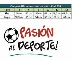 Campera Oficial Chacarita Ni?o Cod. 462 - PASION AL DEPORTE