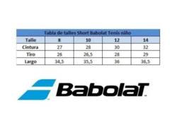 Short Babolat Tenis Niño solo talle 8 - 510951 - PASION AL DEPORTE