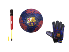 Combo barcelona! pelota n 5+inflador+guantes de arquero