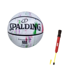 PELOTA BASQUET SPALDING Nº7 MARBLE MULTICOLOR + inflador drb!!