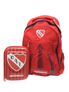 Combo Escolar Independiente Cartuchera Eva + Mochila 18 pulgadas