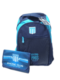 combo escolar Racing!! mochila 18 pulg+ cartuchera plegable