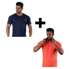 COMBO RUN! 2 Remeras Dry Fit (Naranja Flúo + Azul)