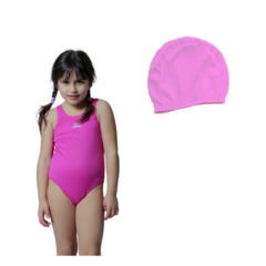 Malla Natacion Nena Buen Nado 101 fu + gorro lycra