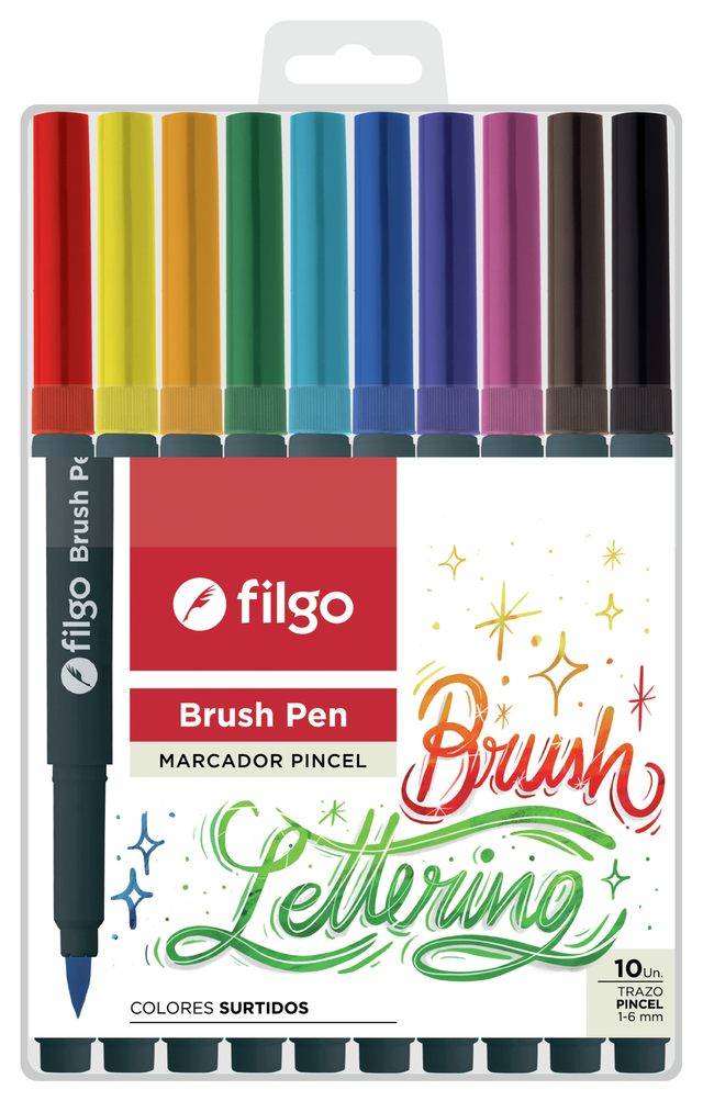 Marcador Filgo Brush Pen X 10 Pincel Lettering