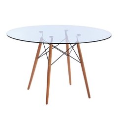 Imagen de MESA EAMES REDONDA DE VIDRIO 1,00M