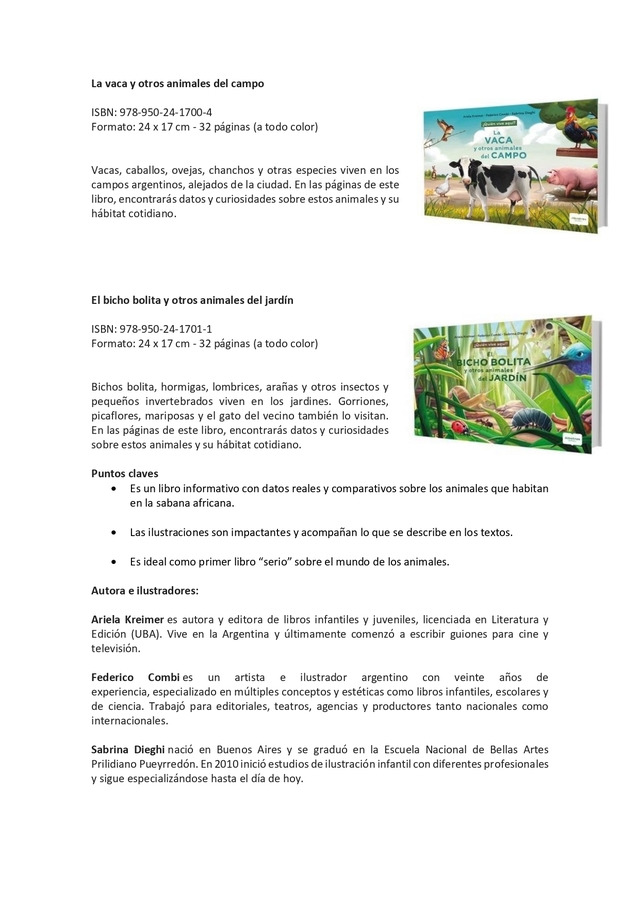 La Vaca Y Otros Animales Del Campo - Combi, Kreimer Y Otros en internet