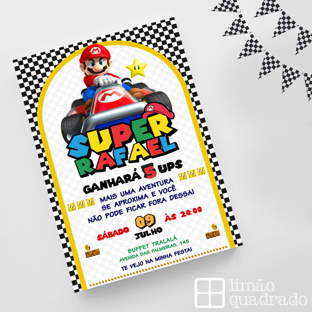 Convite Mario Bros convites
