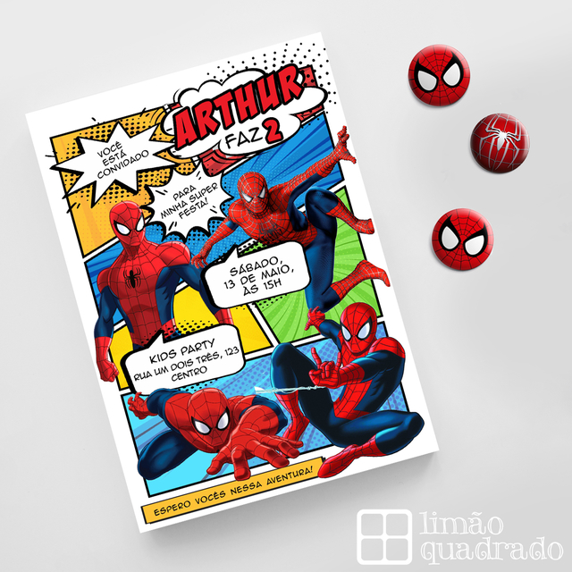 Convite Aniversário Homem Aranha Edite Online