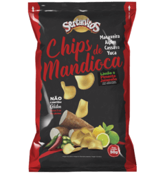 Chips de Mandioca Limão e Pimenta Jalapeña 50g Sertanitos
