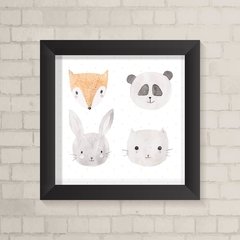 Quadro Infantil Bichinhos Aquarela - comprar online