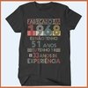 Camiseta Fabricada em 1968. Eu não tenho 51 anos, tenho 18 mais 33 de experiência