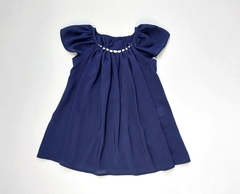 139105 Vestido azul bordado