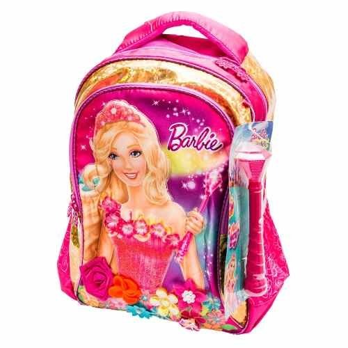Kit Mochila Barbie Princesa Pop Star Rodinhas Tam G Sestini