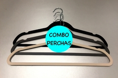 COMBO X 50 PERCHAS BEIGE AFELPADAS SLIM - comprar online