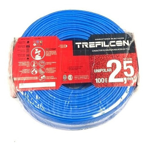 Cable Unipolar 2.5 Mm Rollo 100 Mts Trefilcon