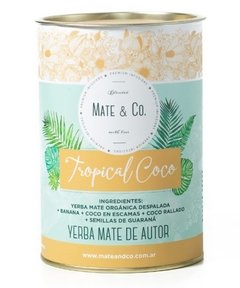 "TROPICAL COCO" BLEND DE YERBA MATE ORGÁNICA CON BANANA, COCO EN ESCAMAS, COCO RALLADO Y GUARANÁ 240 GRS