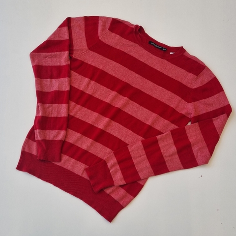 Sweater Atmosphere T. 38 rojo rayas * detalle