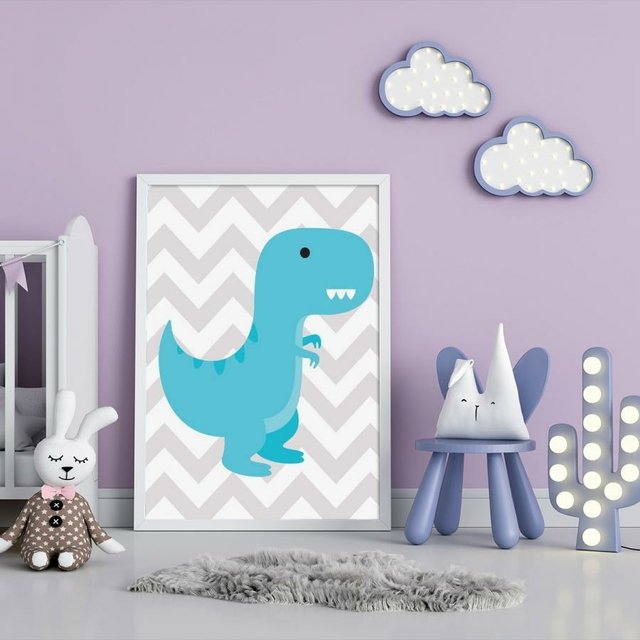 Quadro quadro decoracao infantil desenho dinossauro verde conspecto