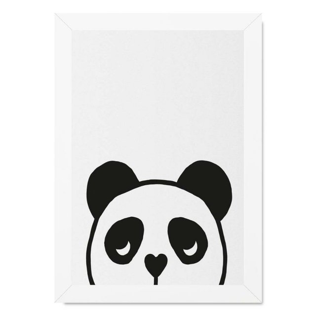 Quadro Panda Bebe Desenho Infantil Decorativo A3 35x45cm em