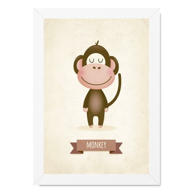 Quadro infantil macaco desenho - Comprar em Conspecto