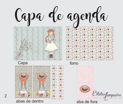 kit tecido capa de agenda anne 2