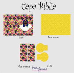 Kit de tecidos para capa de bíblia - Nossa senhora de Aparecida