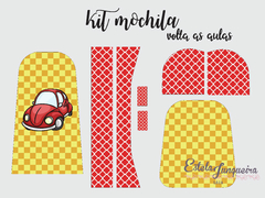 kit tecido mochila carros