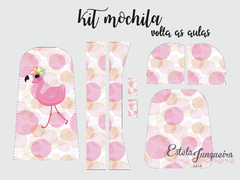 kit tecido mochila flamingo