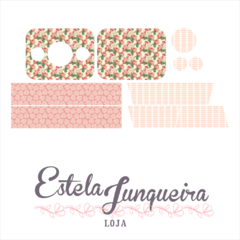 kit de Tecido Almofada de Pipoca - Floral fundo rosa - loja online