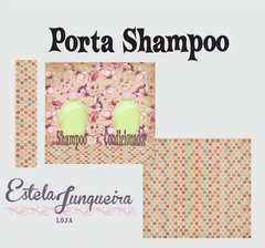 kit tecido porta shampoo floral lilas
