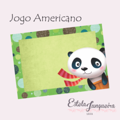 Kit de tecido para jogo americano panda