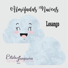 kit Almofada Nuvens Losango azul