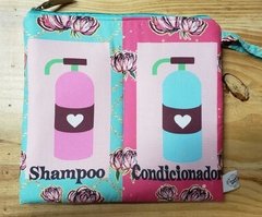 Porta shampoo e condicionador viajem - Pink e Verde