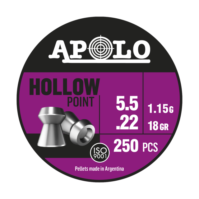 Balines Marca Apolo Modelo Hollow Point Calibre 5.5 Cobreados por